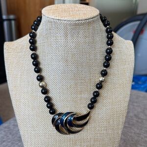 Givenchy Black and Gold Beaded Necklace